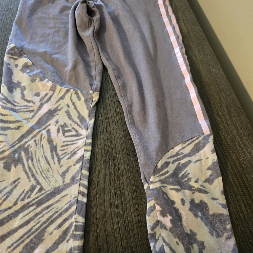 adidas Gray and Pink Patterned Leggings